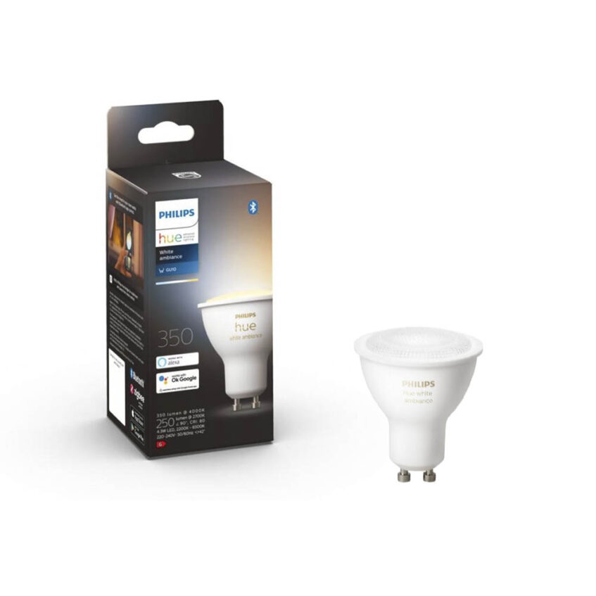 Philips Hue White Ambiance Single Bulb GU10 package