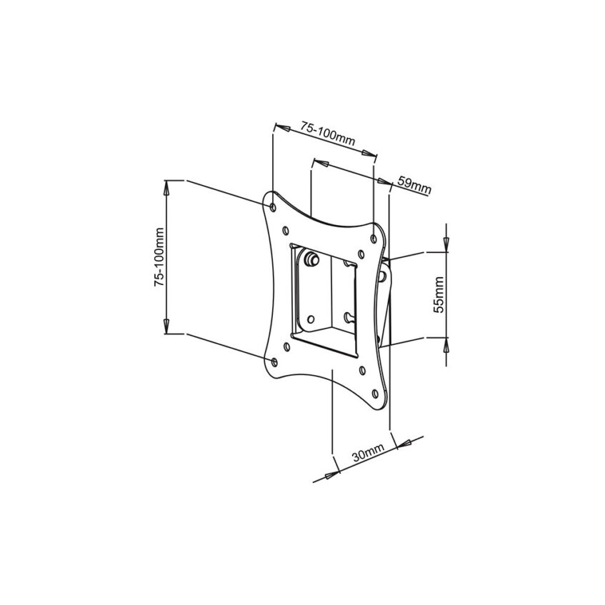 S-box LCD100 wall bracket measurements