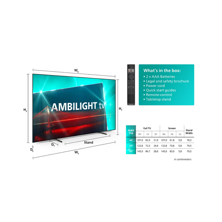Philips OLED718 OLED tv Ambilight tv measurements